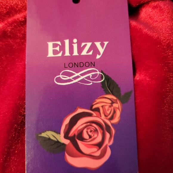 NWT Ruby Red Velvet & Black Lace Maxi‎ Dress Whimsigoth Gothic Witchy Party - M - Picture 5 of 8